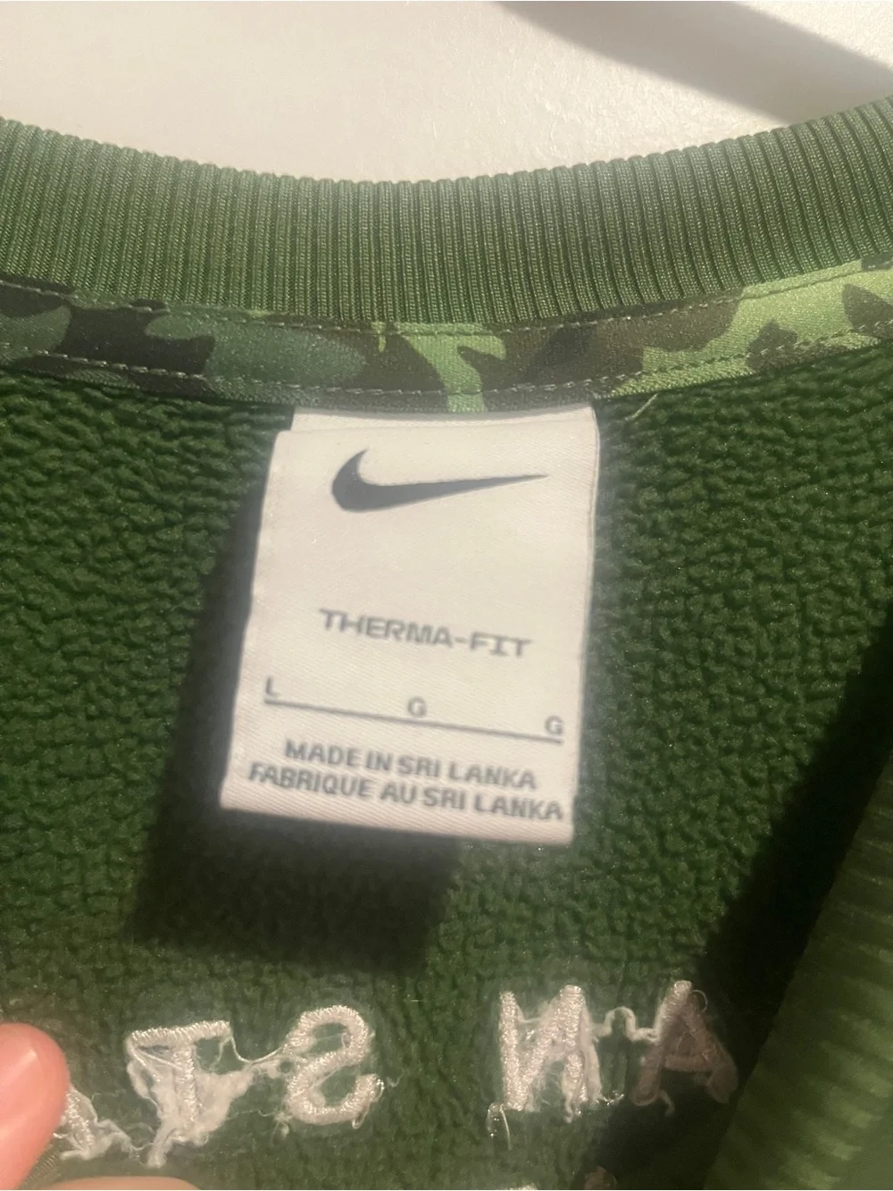 Nike Olive Green Crewneck Sweatshirt Military Appreciation